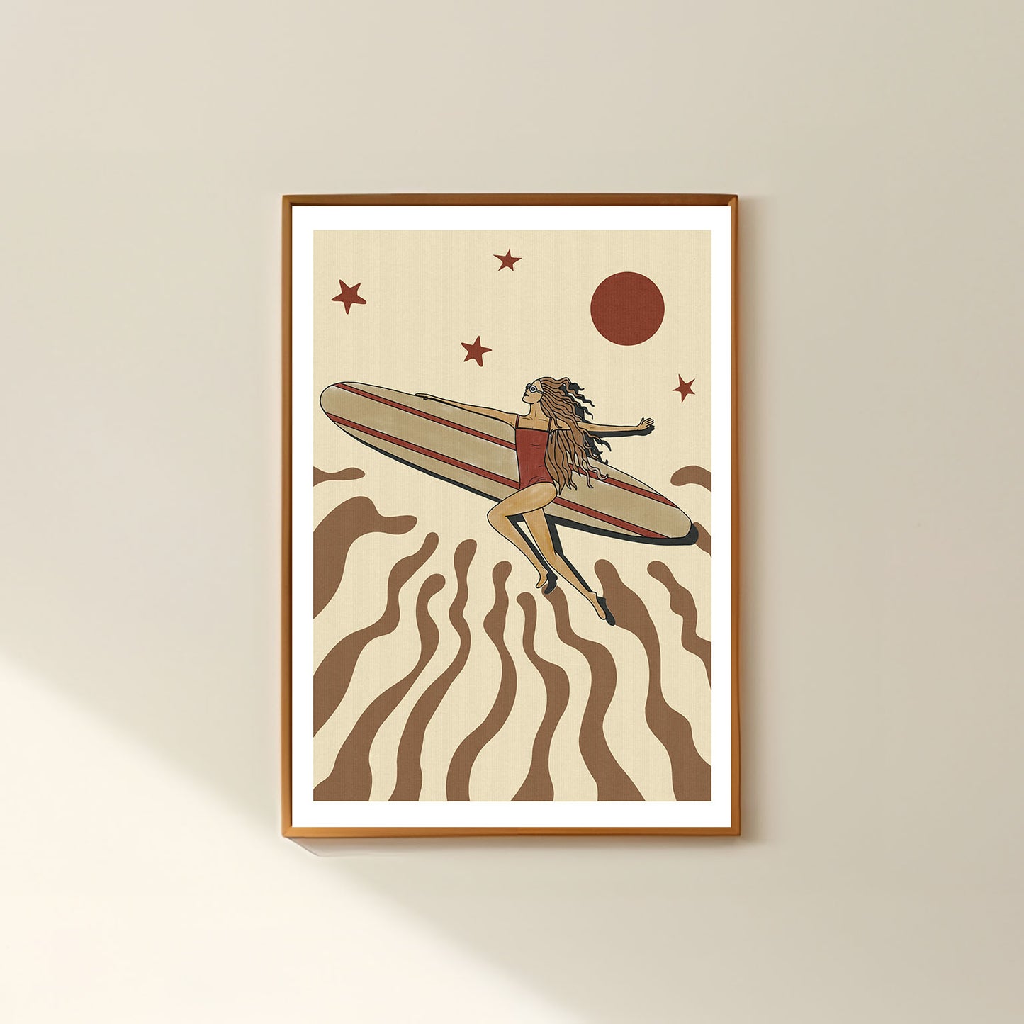 contemporary style -inspired wall art vintage surf poster beach surfboard for retro home decor