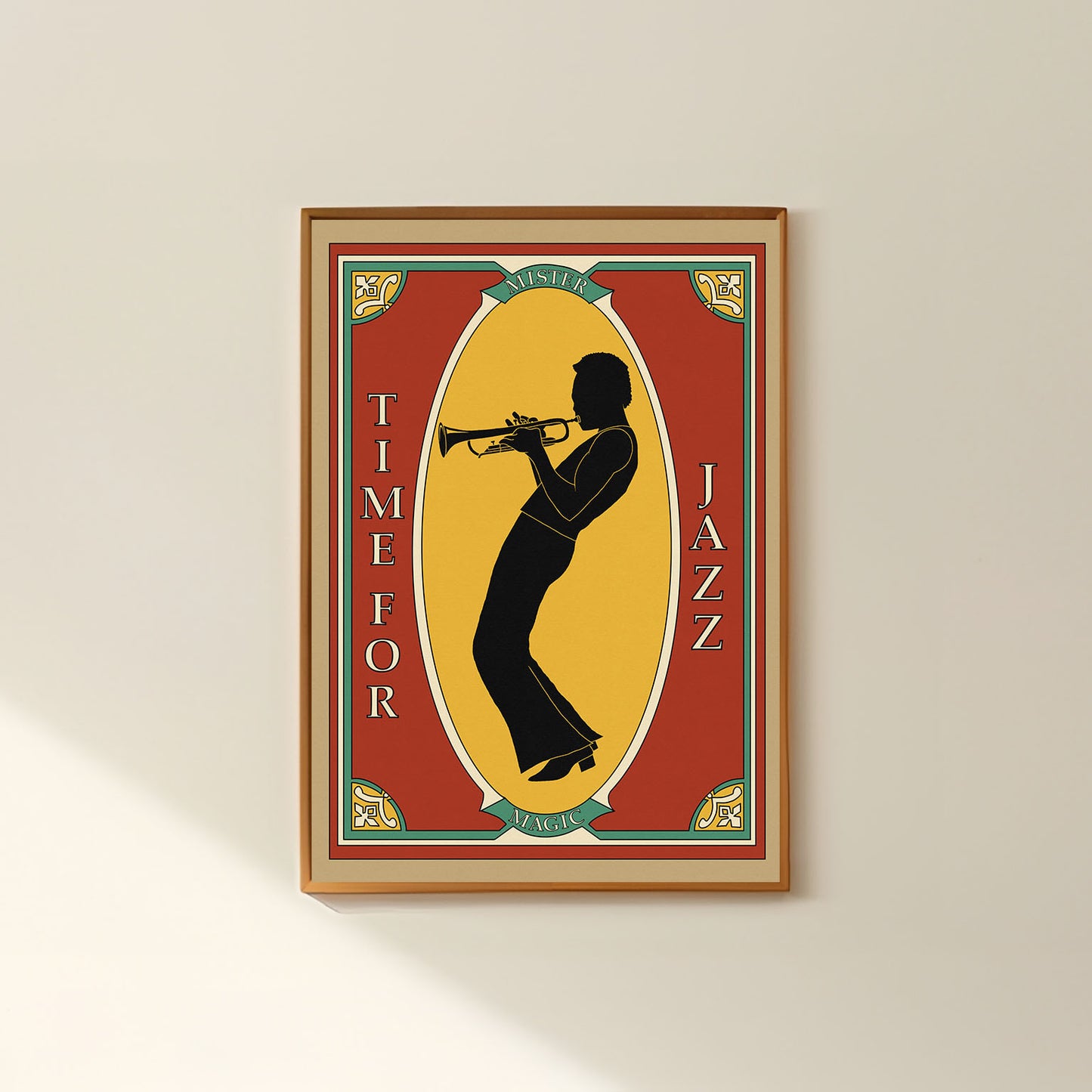 Music-inspired wall art vintage jazz poster vinyl record for retro home decor