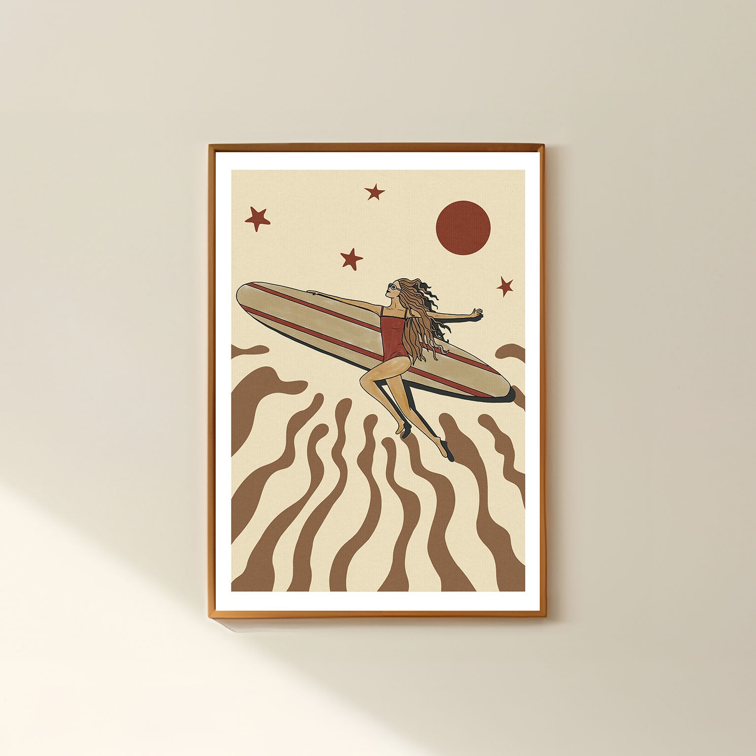 contemporary style -inspired wall art vintage surf poster beach surfboard for  retro home decor 