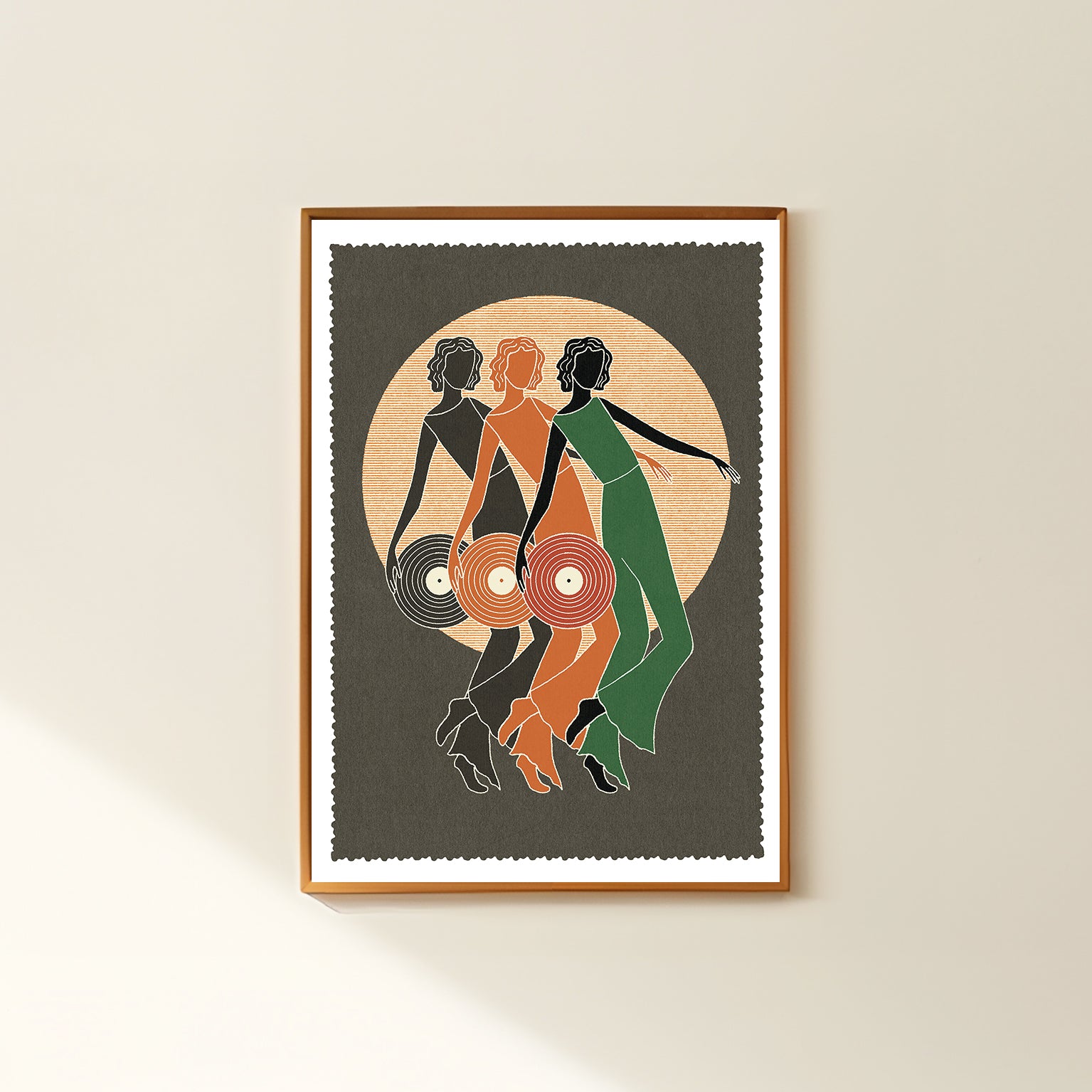 Music-inspired wall art vintage jazz poster vinyl record for  retro home decor 