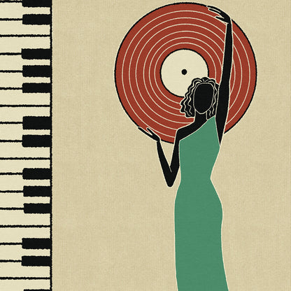 Music-inspired wall art vintage jazz poster vinyl record for  retro home decor 
